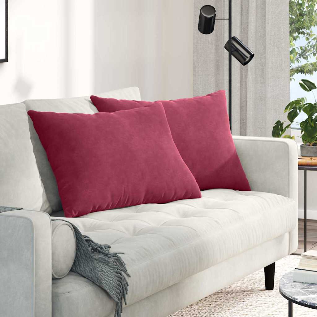 Vidaxl sofa kussens 2 stuks wijnrood 70 x 50 cm cordstof