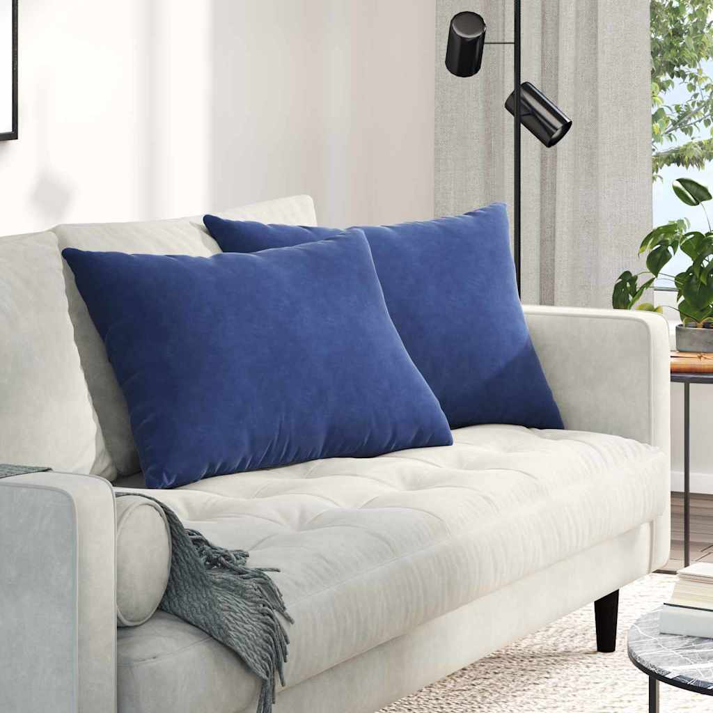 Vidaxl sofa kussens 2 stuks politieblauw 70 x 50 cm cordstof