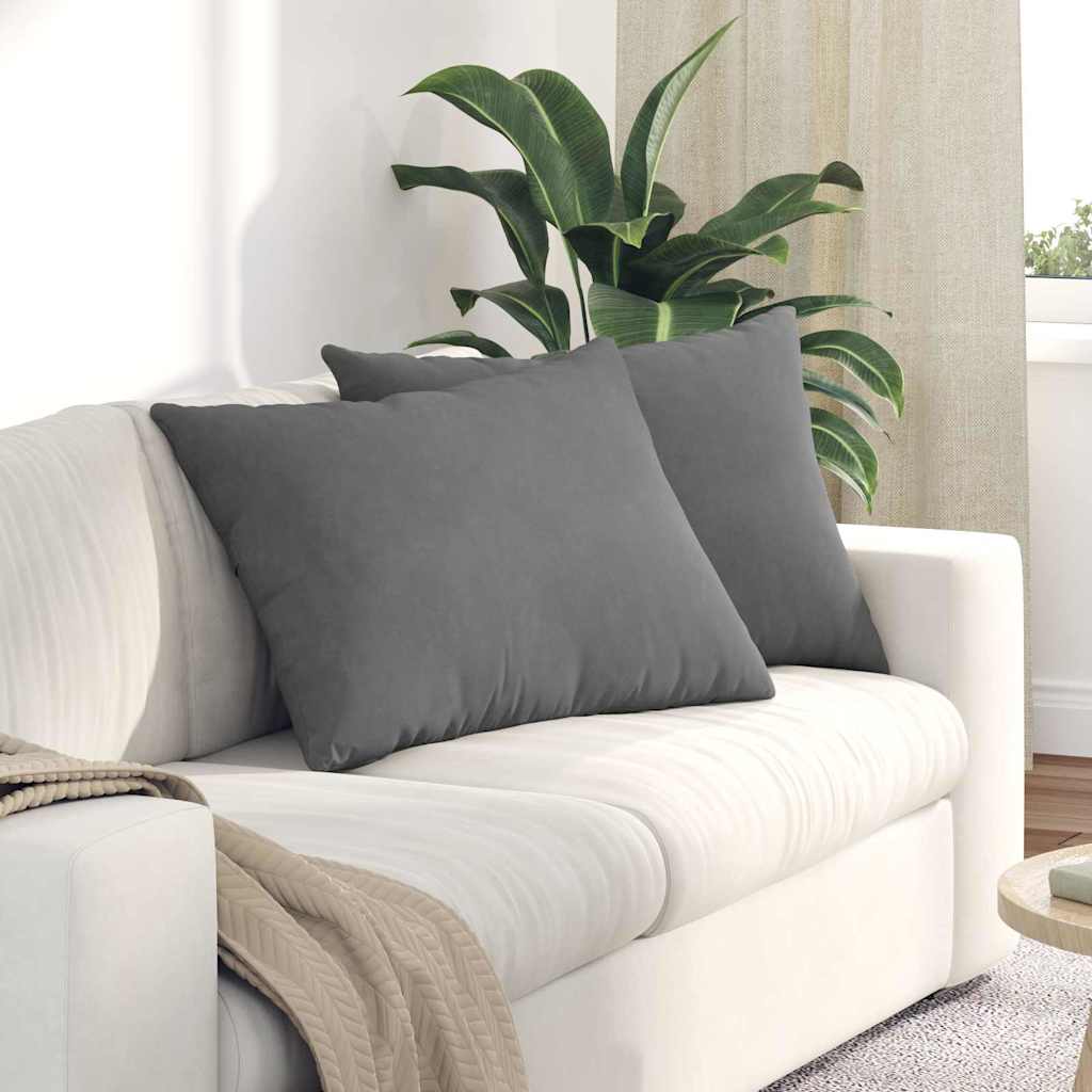 Vidaxl sofa kussens 2 stuks donkergrijs 70 x 50 cm stof