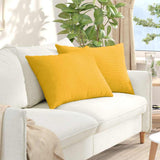 Vidaxl sofa kussens 2 stuks lichtgeel 70 x 50 cm cordstof
