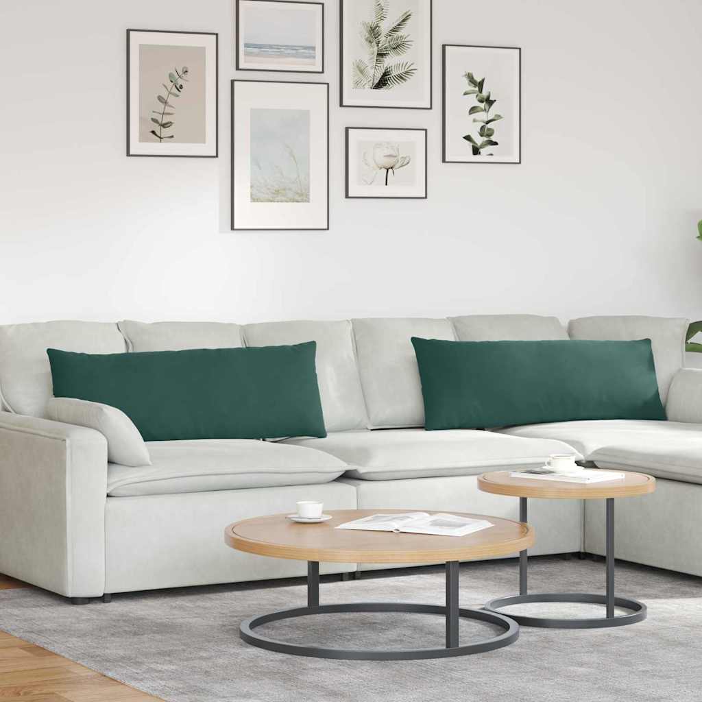 Vidaxl sofa kussens 2 stuks donkergroen 120 x 40 cm cordstof
