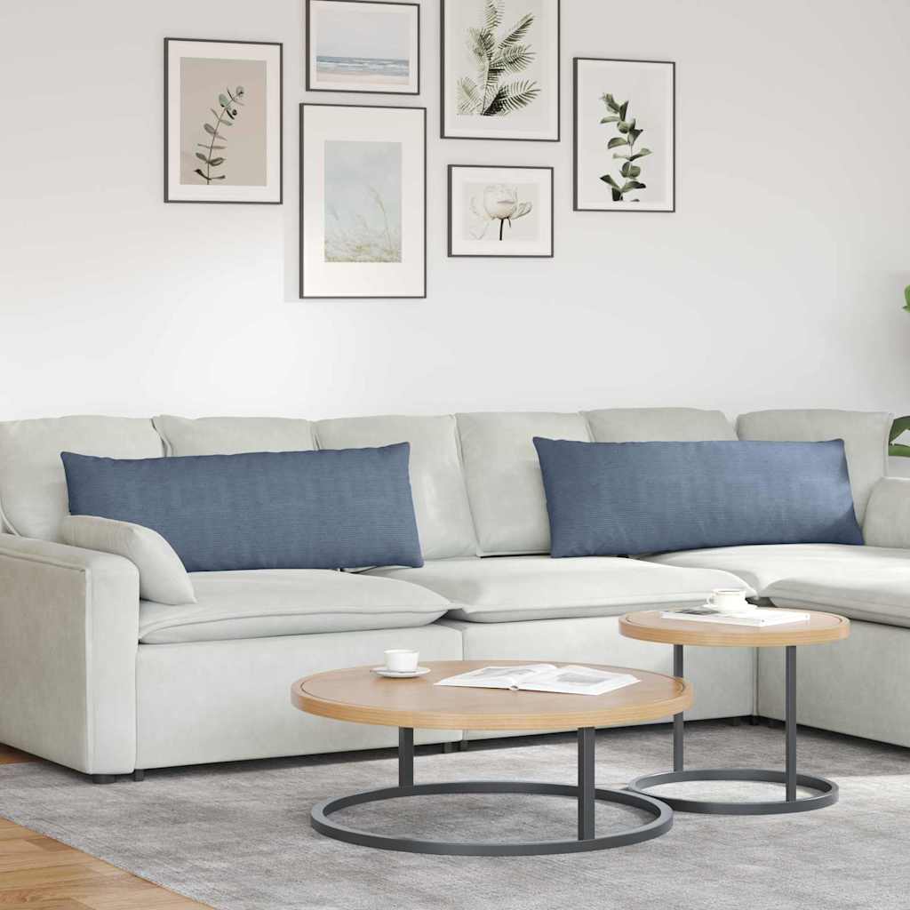 Vidaxl sofa kussens 2 stuks blauw 120 x 40 cm cordstof