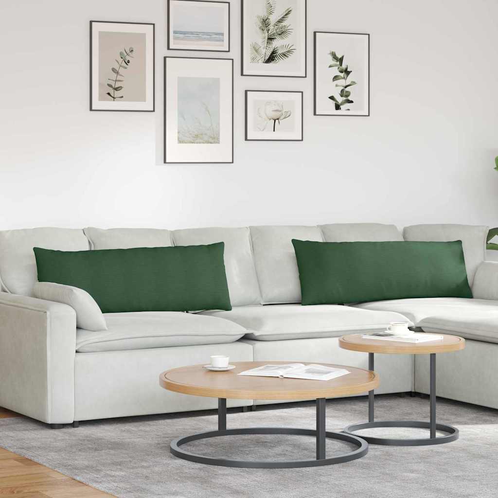 Vidaxl sofa kussens 2 stuks donkergroen 120 x 40 cm cordstof