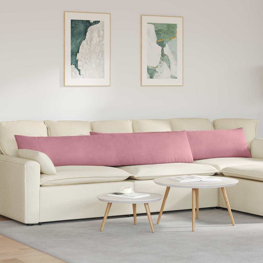 Vidaxl sofa kussens 2 stuks roze 200 x 40 cm cordstof