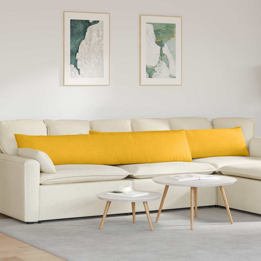 Vidaxl sofa kussens 2 stuks lichtgeel 200 x 40 cm cordstof