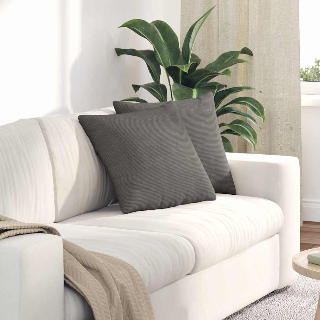 Vidaxl sofa kussens 2 stuks lichtgrijs 45 x 45 cm cordstof