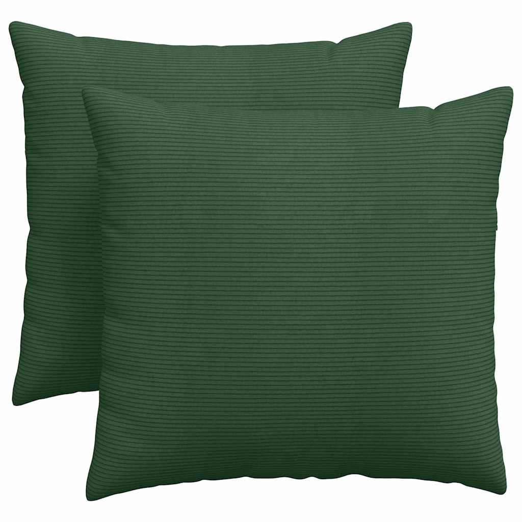 Vidaxl sofa kussens 2 stuks donkergroen 45 x 45 cm cordstof