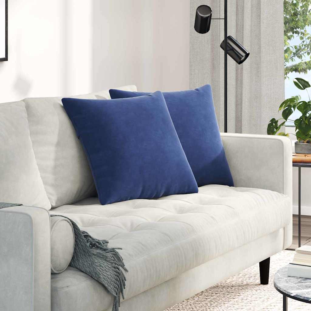 Vidaxl sofa kussens 2 stuks politieblauw 50 x 50 cm cordstof
