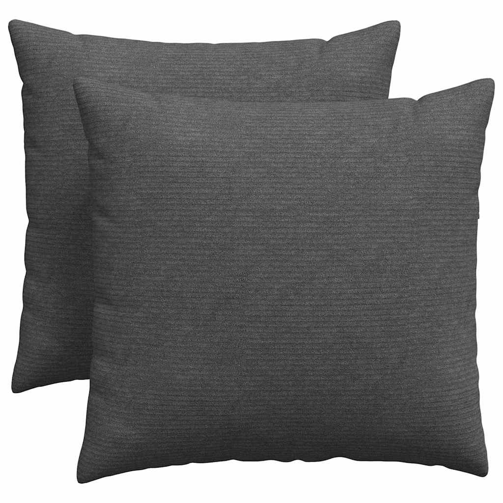 Vidaxl sofa kussens 2 stuks donkergrijs 50 x 50 cm cordstof