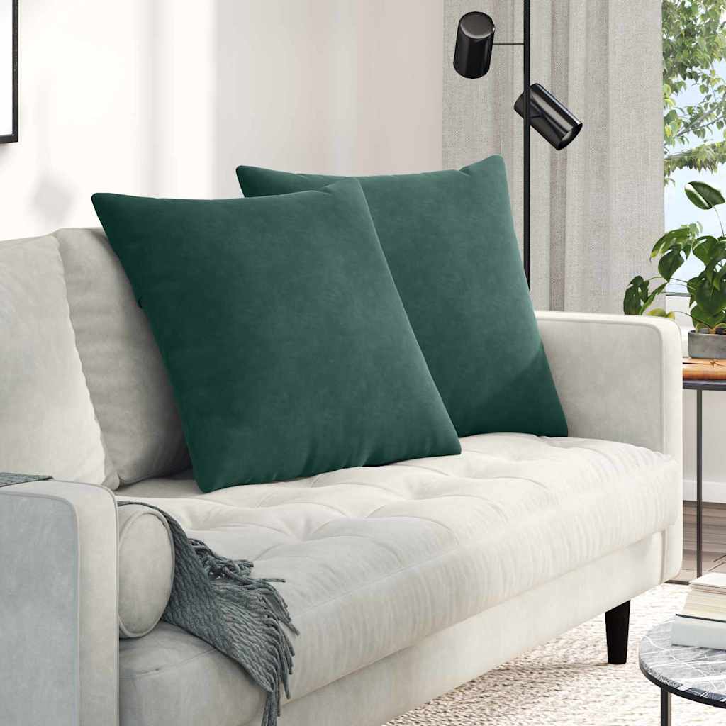 Vidaxl sofa kussens 2 stuks donkergroen 60 x 60 cm cordstof