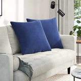 Vidaxl sofa kussens 2 stuks politieblauw 60 x 60 cm cordstof