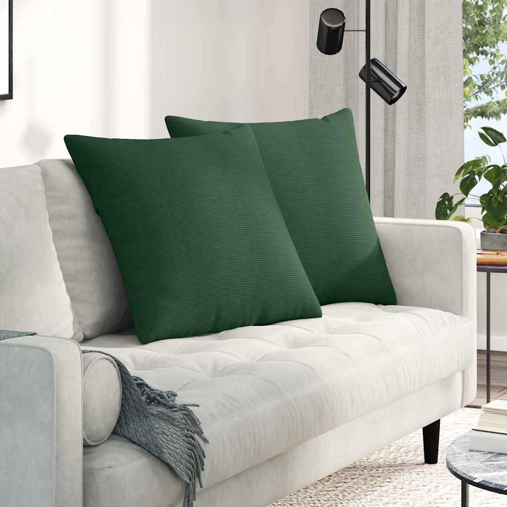 Vidaxl sofa kussens 2 stuks donkergroen 60 x 60 cm cordstof