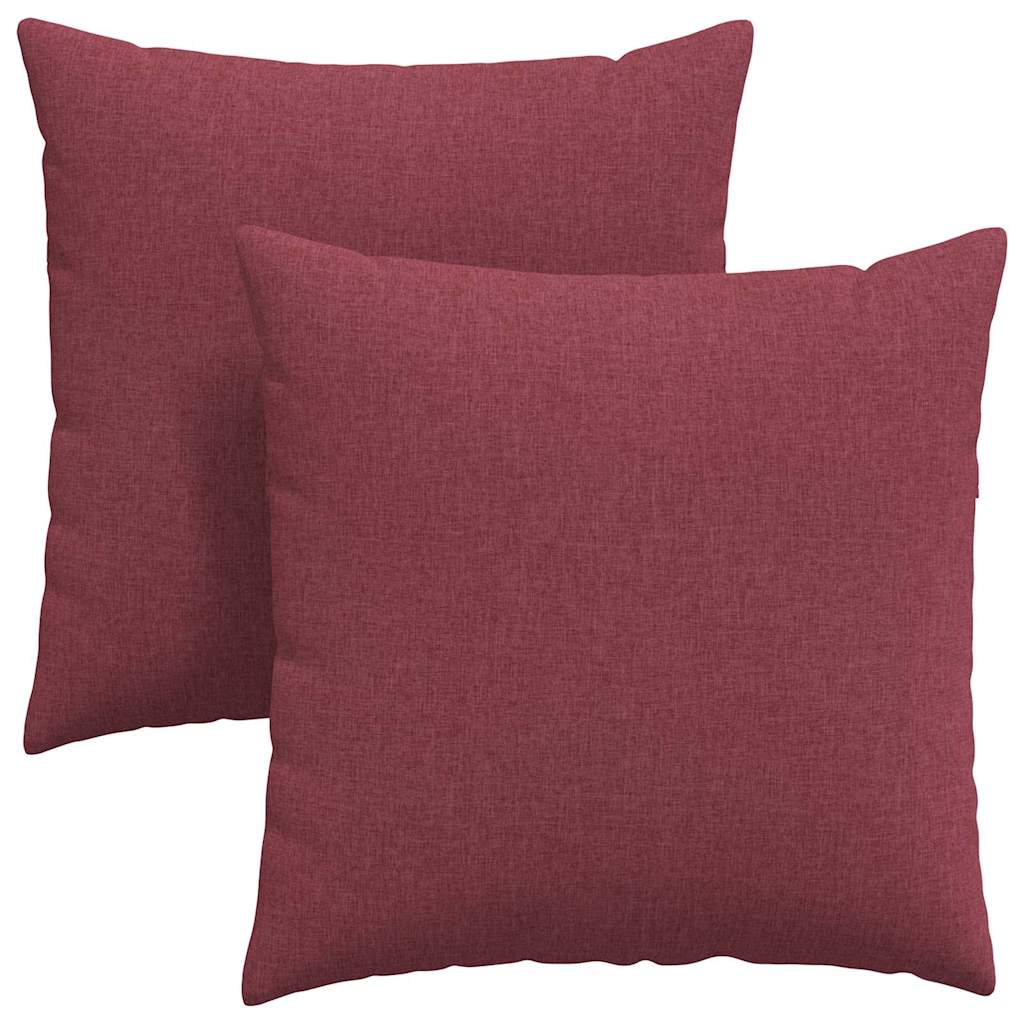 Vidaxl sofa kussens 2 pcs wijnrood 80 x 80 cm stof