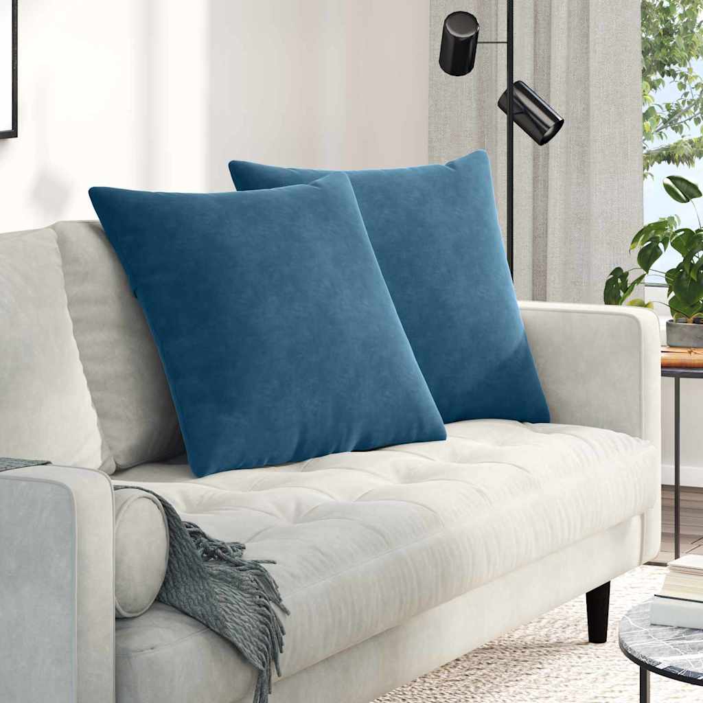 Vidaxl sofa kussens 2 stuks blauw 80 x 80 cm cordstof
