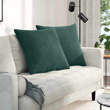 Vidaxl sofa kussens 2 stuks donkergroen 80 x 80 cm cordstof