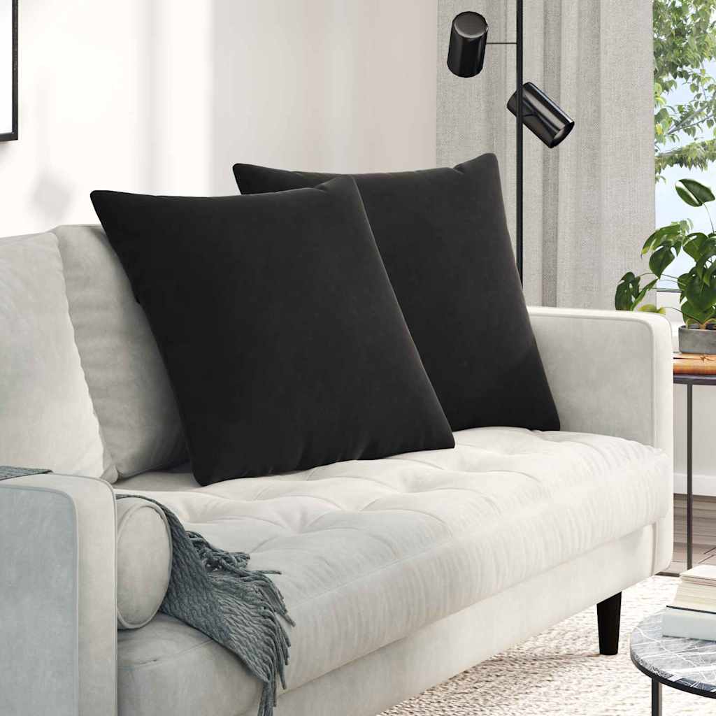 Vidaxl sofa kussens 2 stuks zwart 80 x 80 cm cordstof