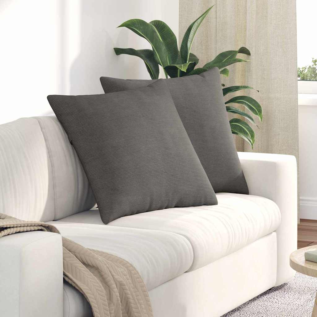 Vidaxl sofa kussens 2 stuks lichtgrijs 80 x 80 cm cordstof