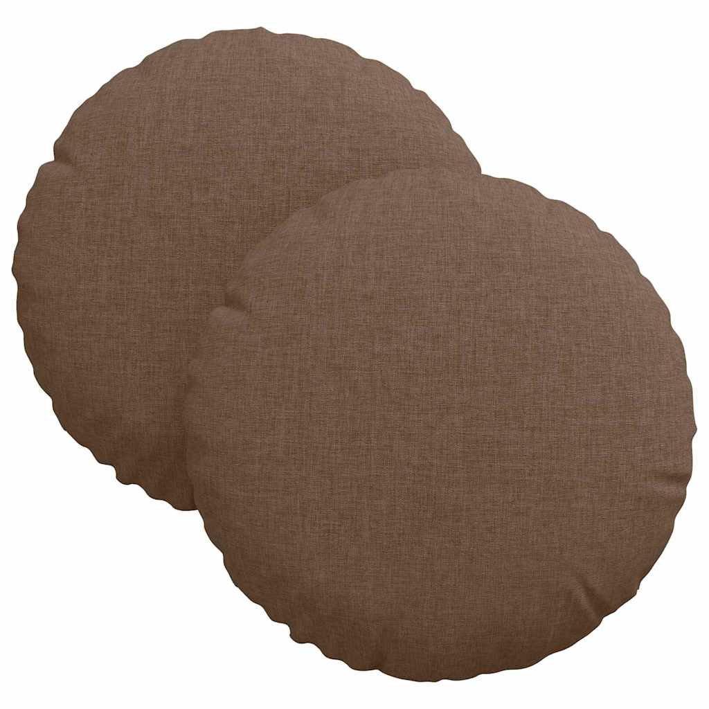 Vidaxl zitkussens 2 pcs bruin ø30 x 13 cm stof