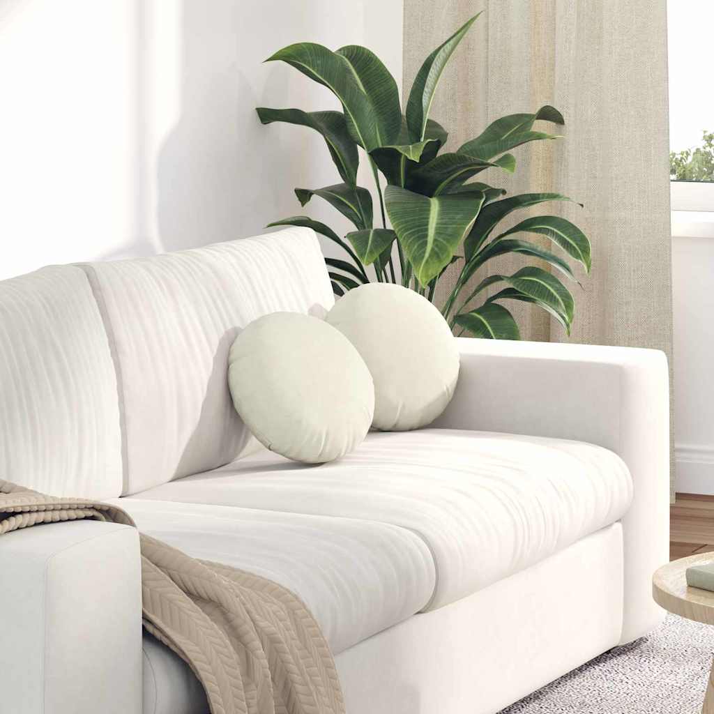 Vidaxl zitkussens 2 stuks crème ø 40 x 13 cm fluweel