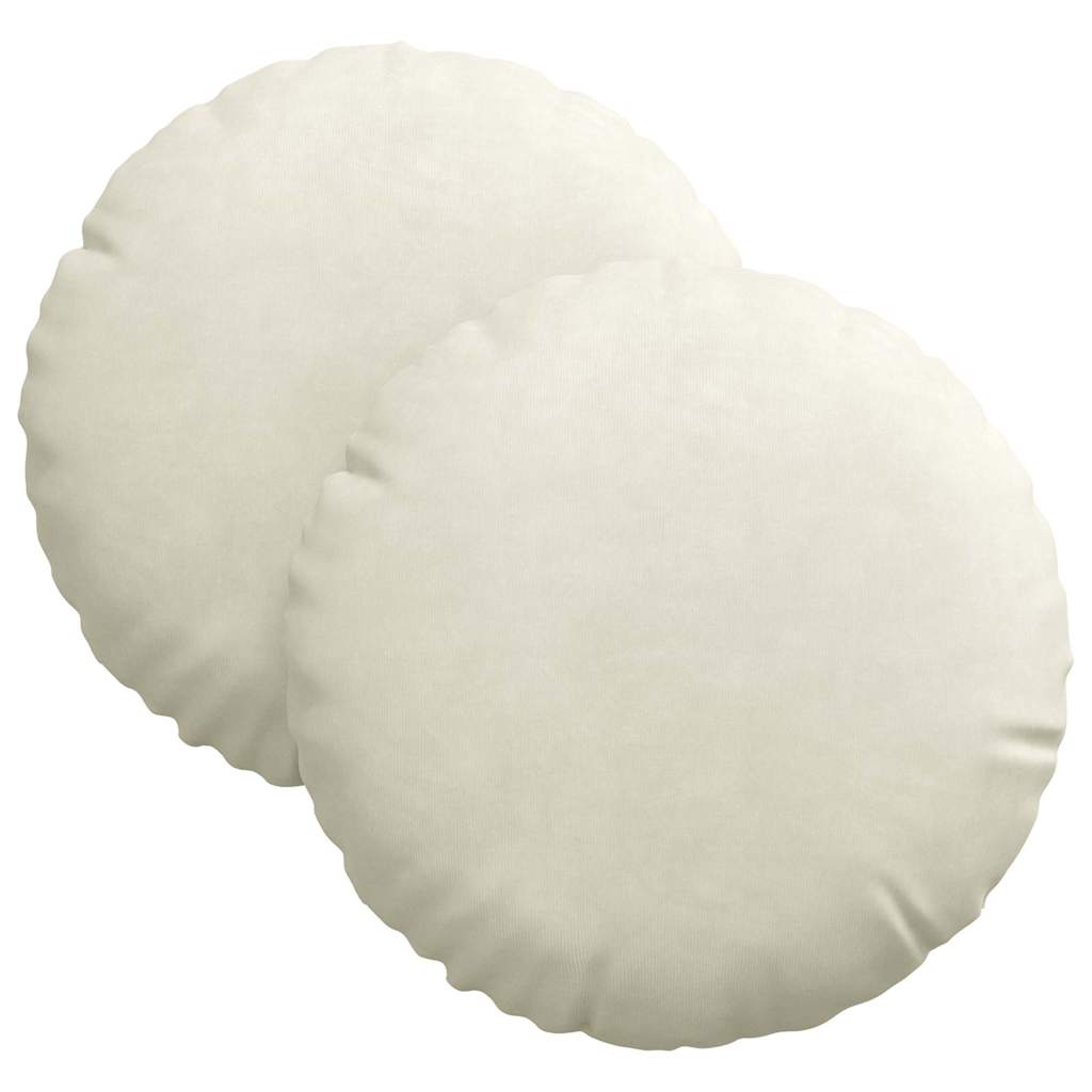 Vidaxl zitkussens 2 stuks crème ø 40 x 13 cm fluweel