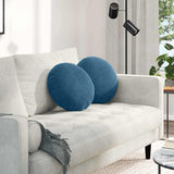 Vidaxl zitkussens 2 stuks blauw ø 40 x 13 cm fluweel