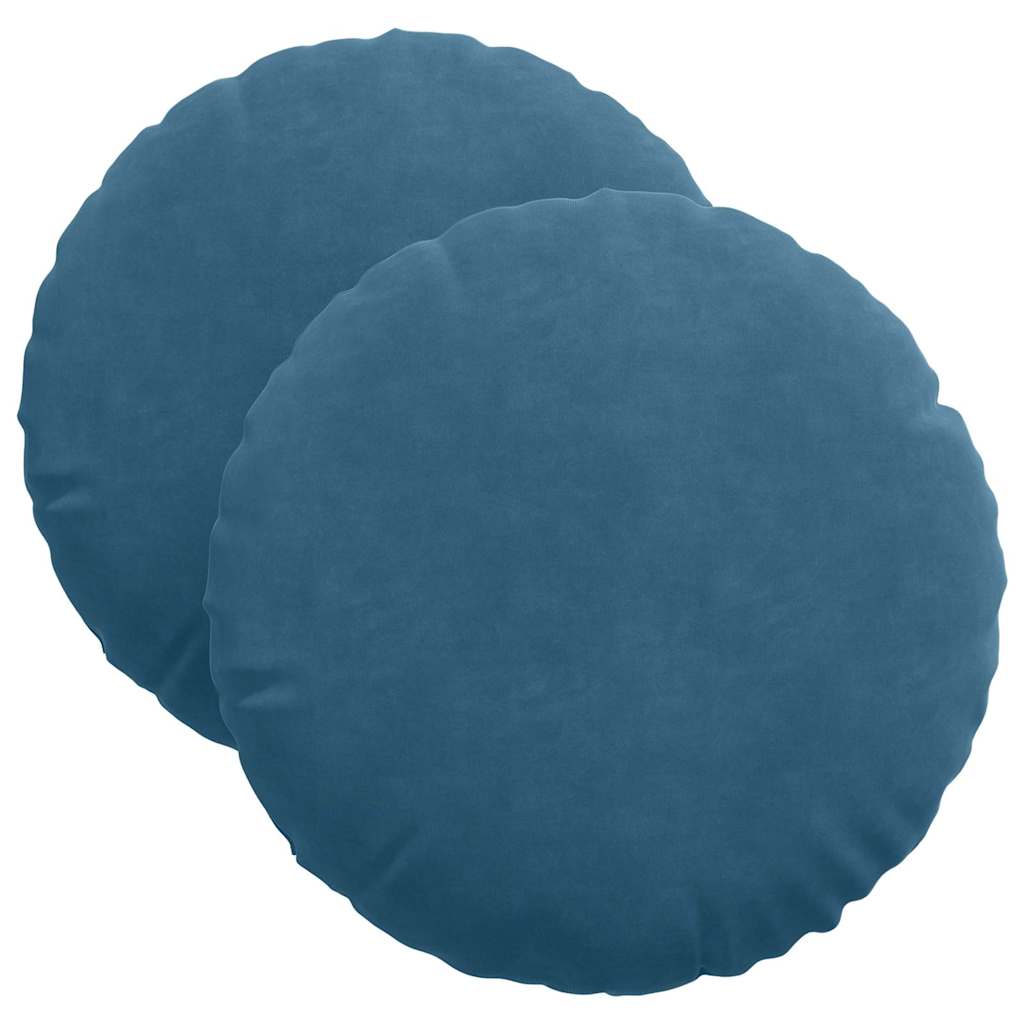 Vidaxl zitkussens 2 stuks blauw ø 40 x 13 cm fluweel
