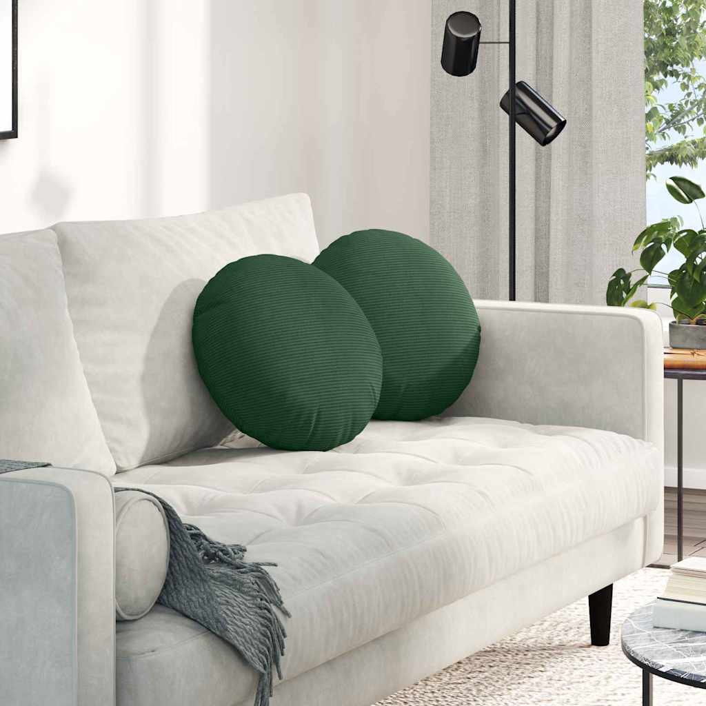 Vidaxl zitkussens 2 pcs donkergroen ø 40 cm katoen stof