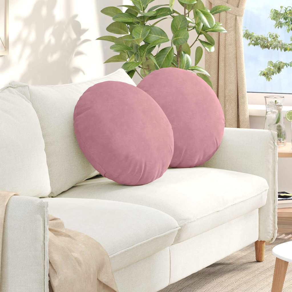 Vidaxl zitkussens 2 stuks roze ø 40 x 13 cm fluweel