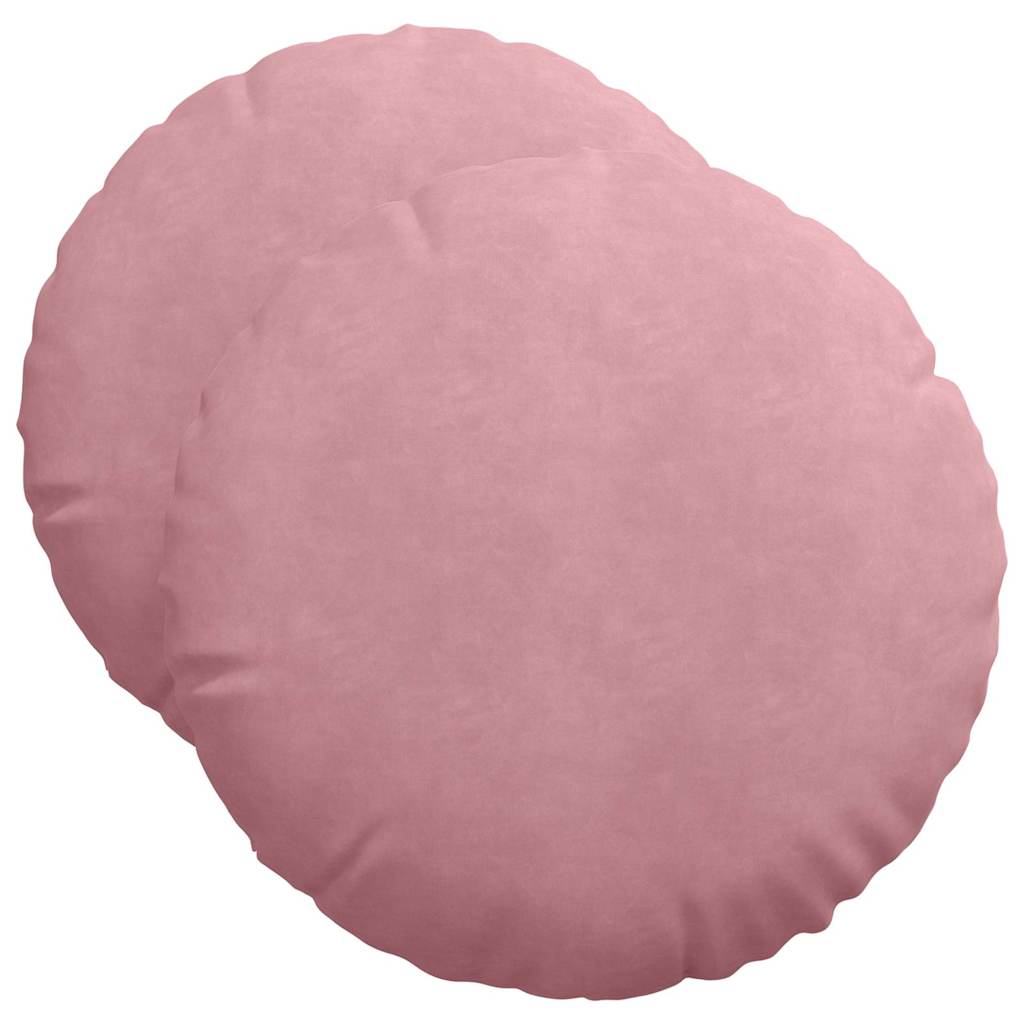 Vidaxl zitkussens 2 stuks roze ø 40 x 13 cm fluweel