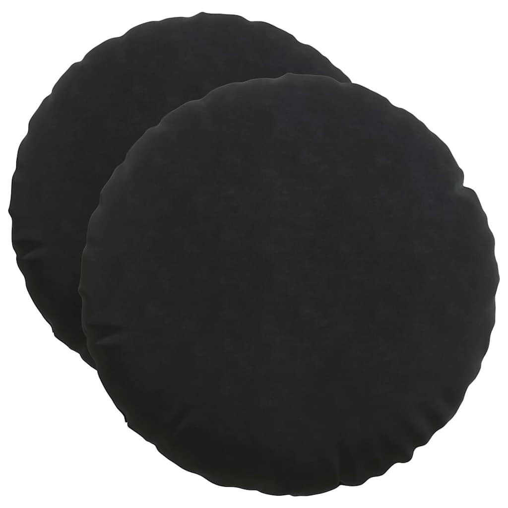 Vidaxl zitkussens 2 stuks zwart ø 40 x 13 cm fluweel