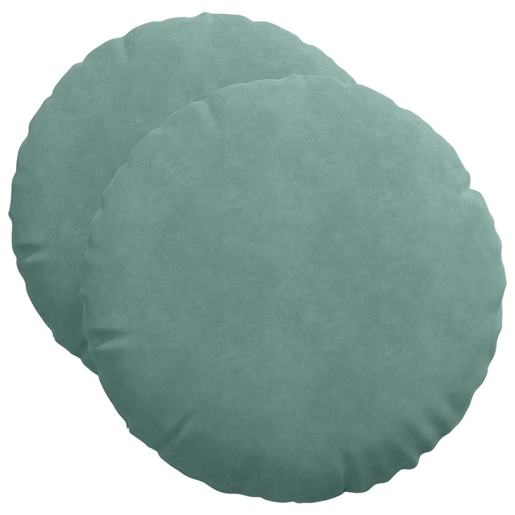 Vidaxl zitkussens 2 stuks zeegroen ø 40 x 13 cm fluweel