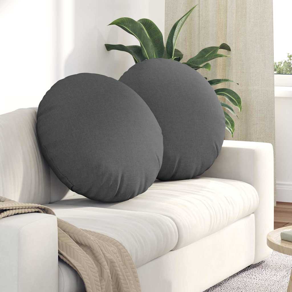 Vidaxl zitkussens 2 pcs donkergrijs ø60 x 21 cm stof