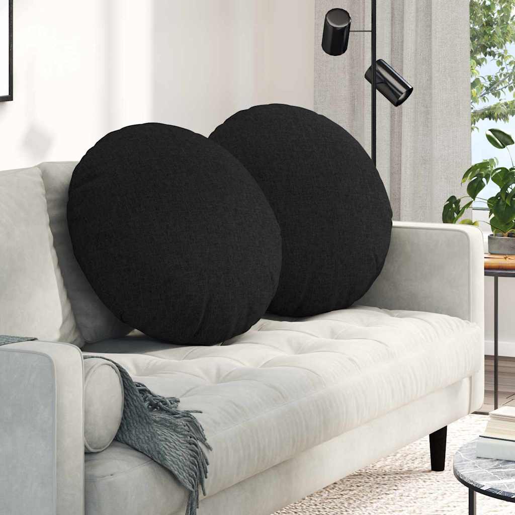 Vidaxl zitkussens 2 pcs zwart ø60 x 21 cm stof