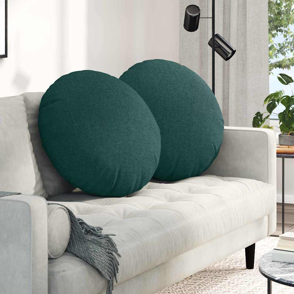 Vidaxl zitkussens 2 pcs donkergroen ø60 x 21 cm stof