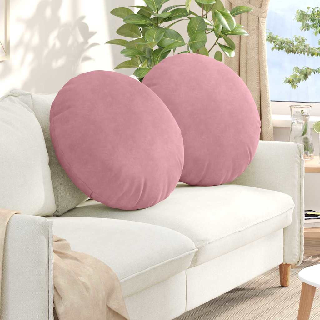 Vidaxl zitkussens 2 stuks roze ø 40 x 13 cm fluweel