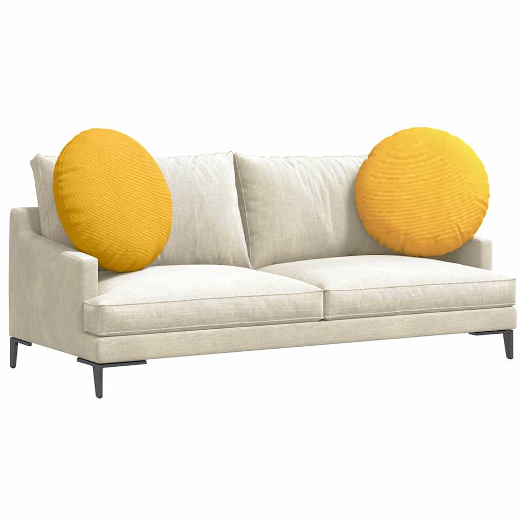 Vidaxl zitkussens 2 pcs lichtgeel ø 60 cm katoen stof