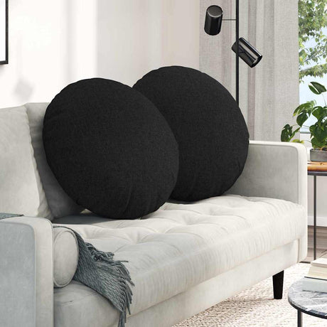 Vidaxl zitkussens 2 st stof zwart ø80 x 29 cm
