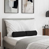 Vidaxl bolster kussens 2 stuks zwart ø 15 x 40 cm stof