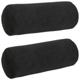 Vidaxl bolster kussens 2 stuks zwart ø 15 x 40 cm cordstof