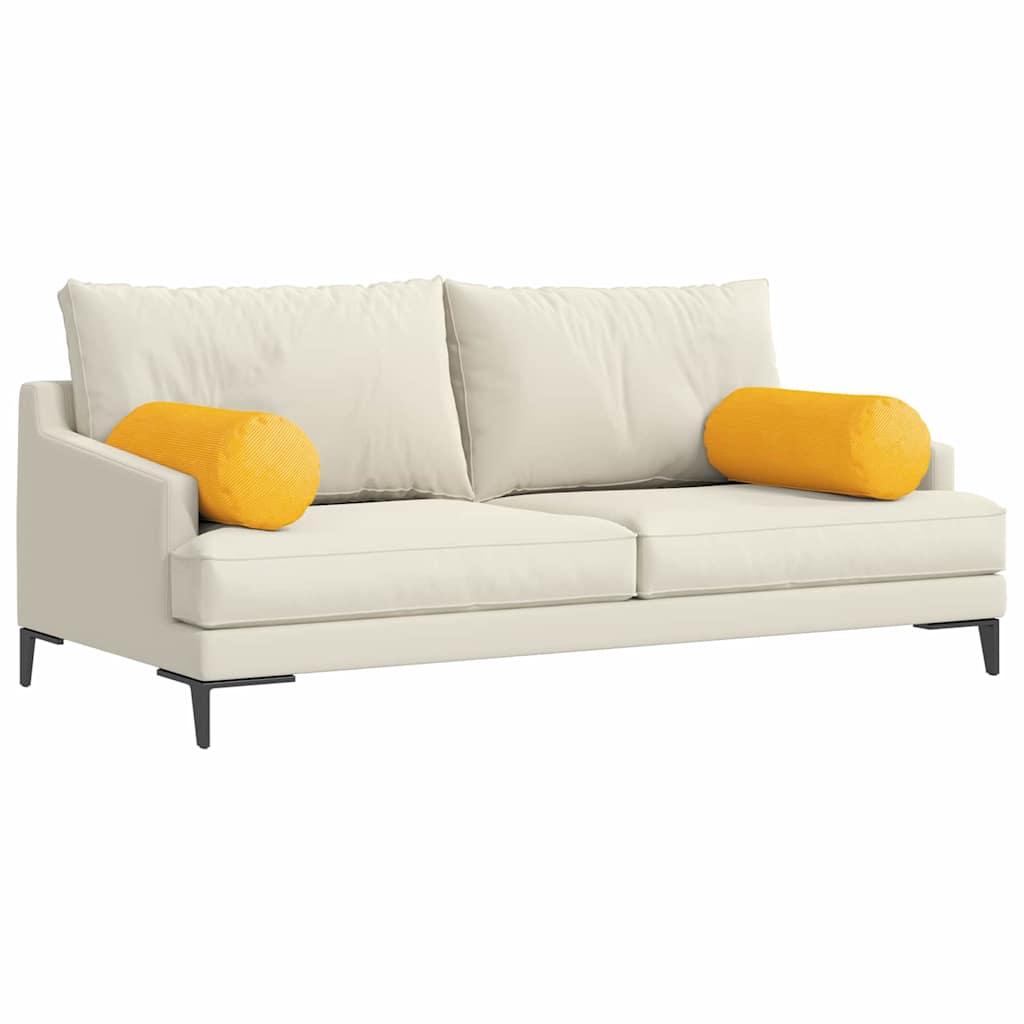 Vidaxl bolster kussens 2 stuks lichtgeel ø 25 x 70 cm cordstof
