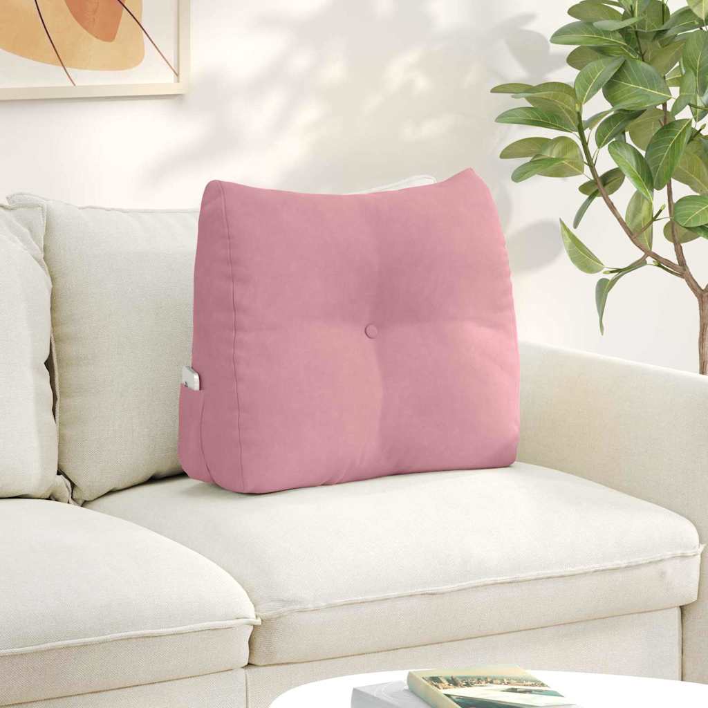Vidaxl rugkussen roze 60 x 24 x 50 cm fluweel