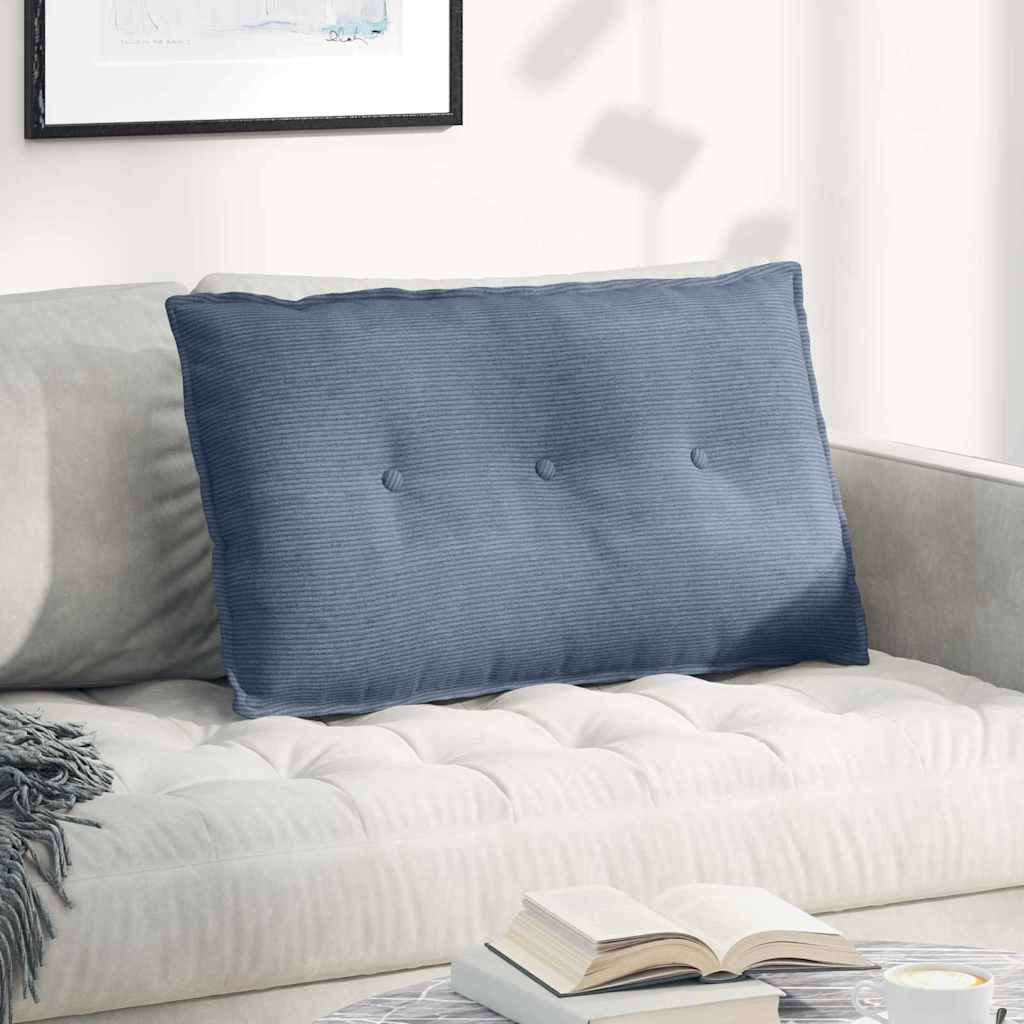 Vidaxl rugkussen blauw 80 x 50 cm cordstof