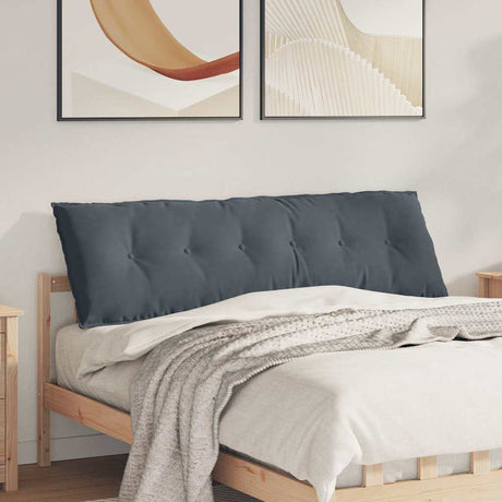 Vidaxl rugkussen donkergrijs 160 x 50 x 19 cm katoen stof