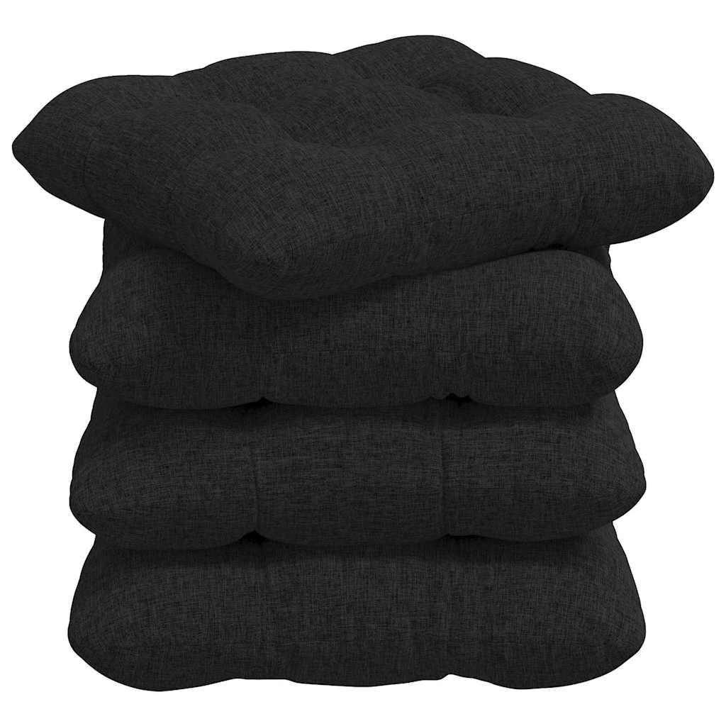 Vidaxl zitkussens 4 pcs zwart 40 x 40 x 12 cm stof
