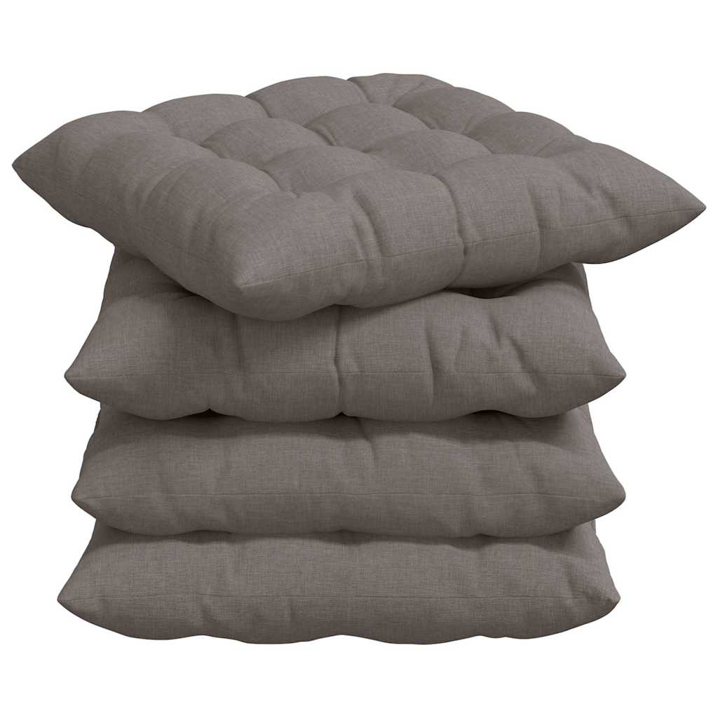 Vidaxl zitkussens 4 pcs taupe 40 x 40 x 6 cm stof