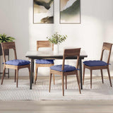 Vidaxl zitkussens 4 pcs jeans blauw 40 x 40 x 6 cm stof