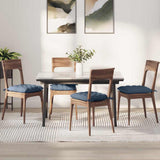 Vidaxl zitkussens 4 pcs blauw 40 x 40 x 6 cm katoen stof
