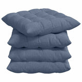 Vidaxl zitkussens 4 pcs blauw 40 x 40 x 6 cm katoen stof