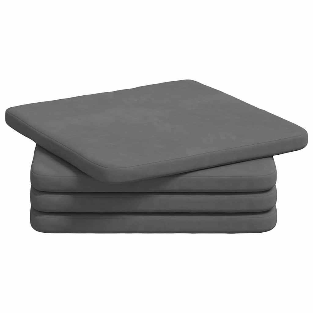 Vidaxl zitkussens 4 pcs donkergrijs 40 x 40 x 3 cm microvezel stof