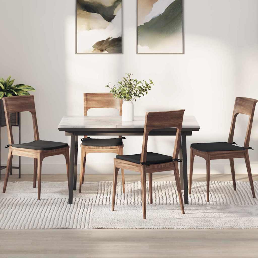 Vidaxl zitkussens 4 pcs zwart 40 x 40 x 3 cm microvezel stof